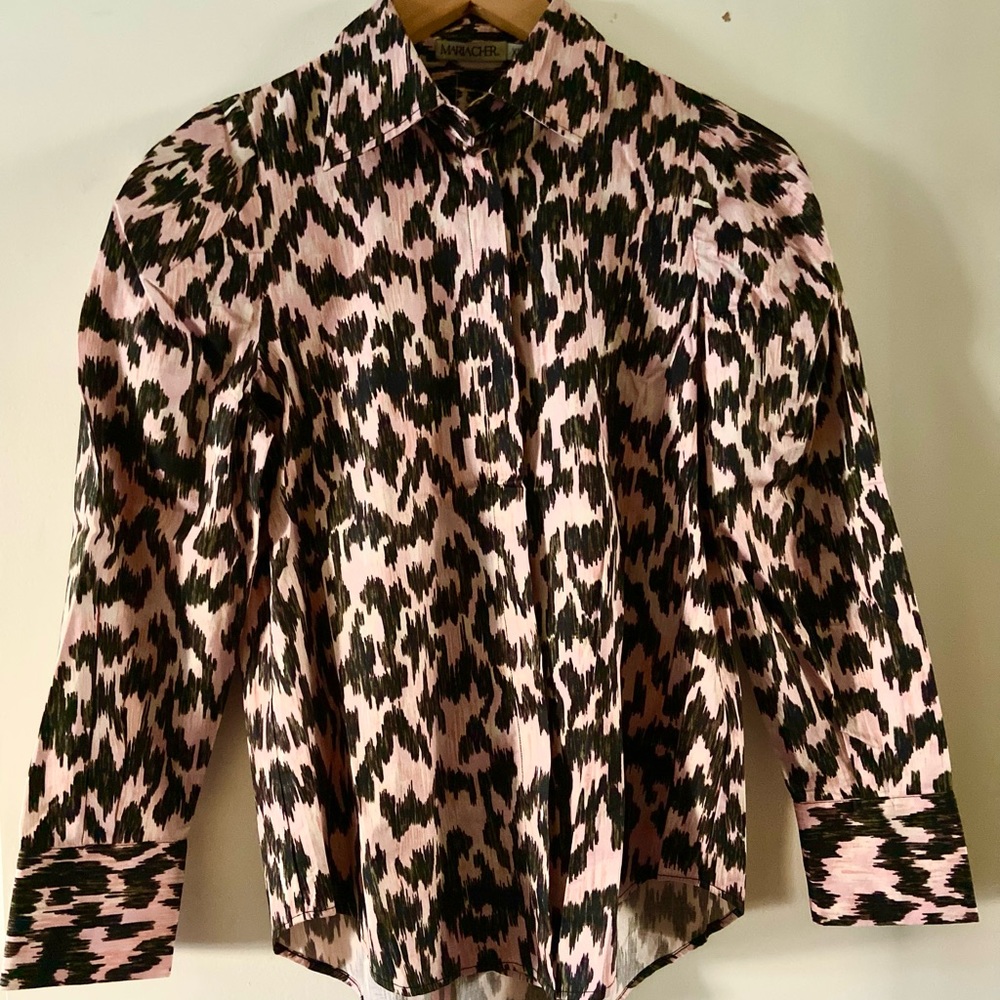 Brand New Maria Cher Dabir Buttondown Shirt in pink/grey mix